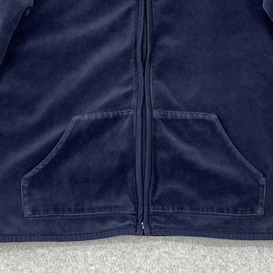 Liz Claiborne Sweatshirt Womens L Blue Velour Full Zip Long Sleeve Pockets - Image 3 of 4