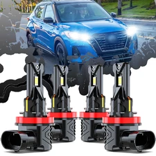 4PCS High Low Beam For Nissan Kicks 2019-2024 Led Headlight Bulbs H9 H11 Bright