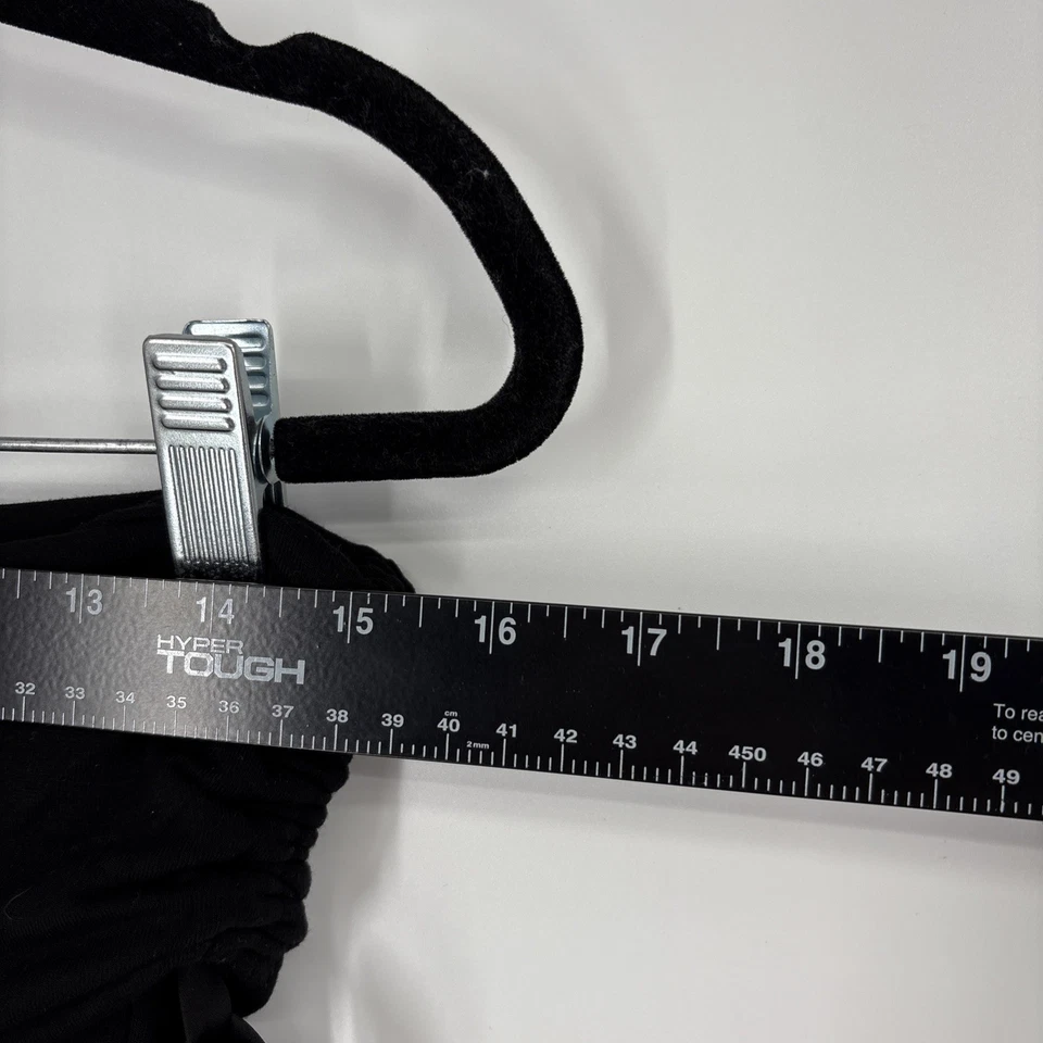 WHBM Yoga The Wide Leg Pants Women Medium Black Jersey Palazzo Stretch Ruched - Imagem 4 de 4