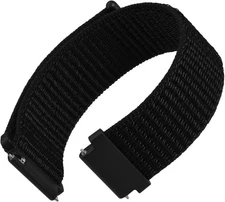 24mm Adjustable Nylon Watch Band, Quick Release Sport Loop Strap (Black)
