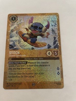 Ravensburger Disney Lorcana Stitch Carefree Snowboarder Enchanted Holo EN 42/P3