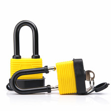 Heavy Duty Weatherproof Padlock Outdoor Security Iron Lock Shed Gate 2 Keys UK