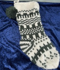 20" Tree Knit Stocking Green/Ivory - Hearth  Hand  with Magnolia