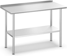 Stainless Steel 36/48/60" NSF Kitchen Restaurant Work Prep Table with Backsplash