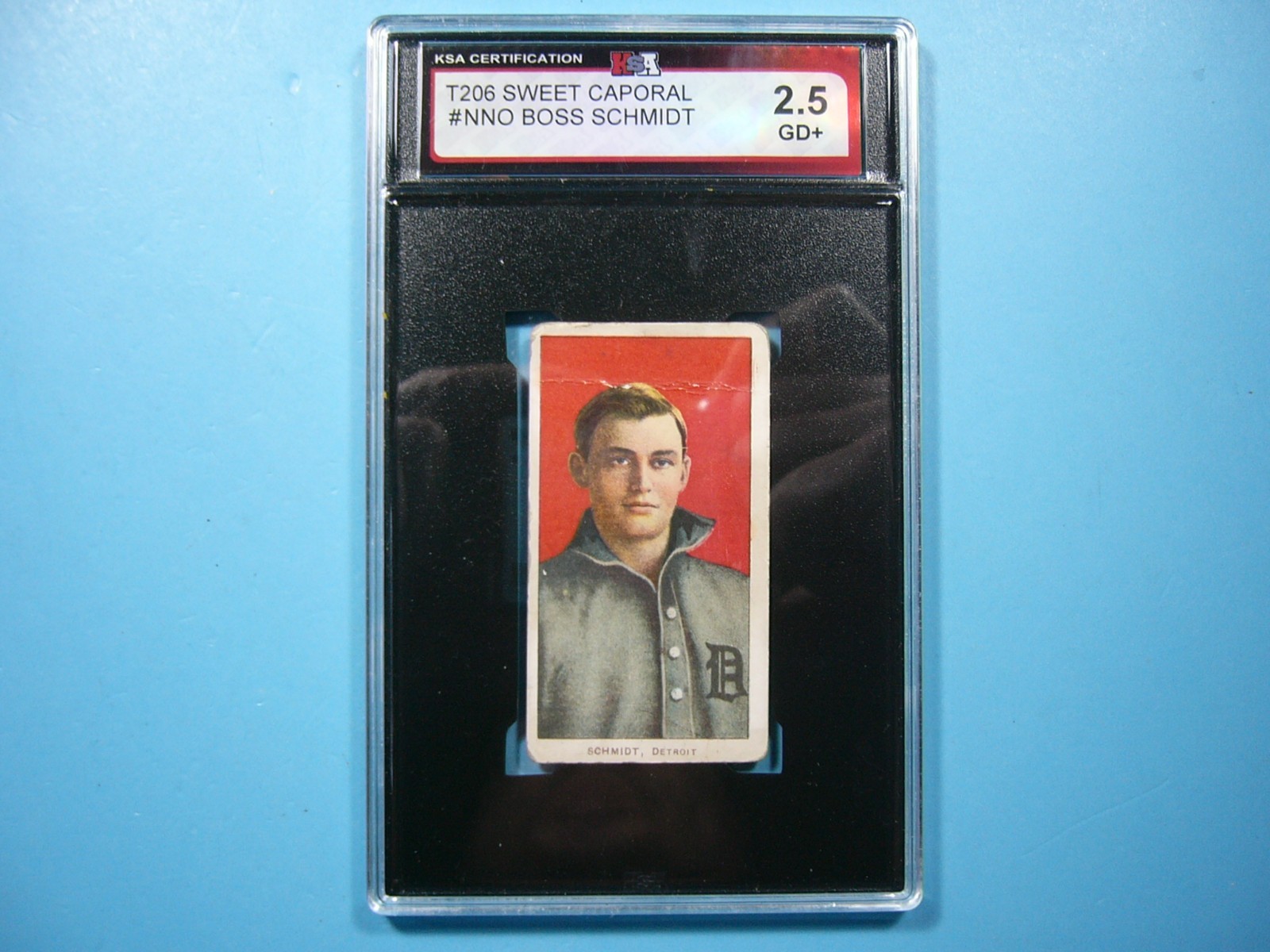 1909 T206 SWEET CAPORAL BASEBALL CARD #NNO BOSS SCHMIDT KSA 2.5 NICE 1909/11 GL