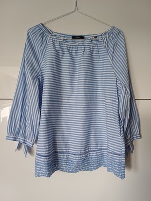 Bonita Bluse, Größe 42, Blau-weiß gestreift