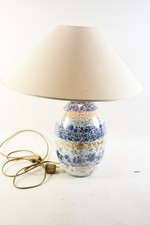 C49C75- Ceramiczna lampa stołowa szklana z abażurem