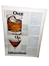 1974 California Brandy Ad Vintage Print Original Cocktail Over Up Bar Decor
