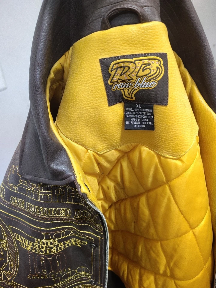 Chaqueta de cuero azul crudo Foto 3 de 3