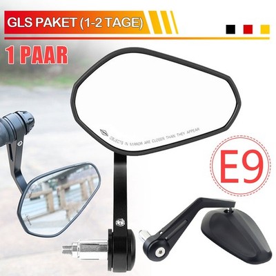 2x Motorradspiegel Lenkerenden Spiegel Motorrad Rückspiegel Set 7/8'' E-Geprüft