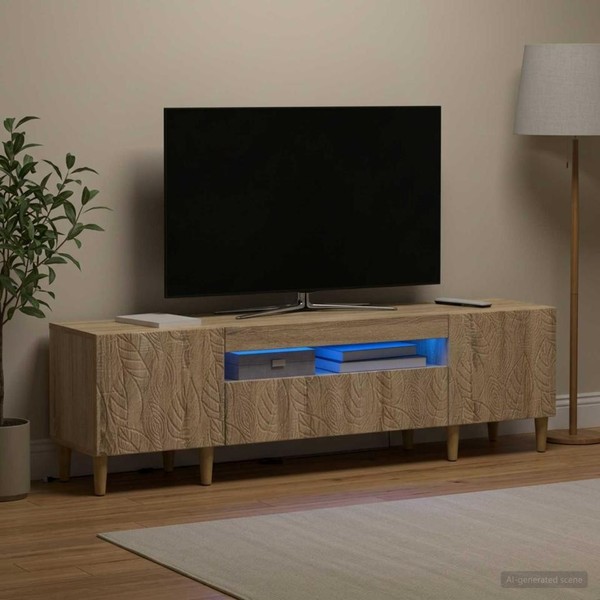 Led-Tv-Schrank Delft 153 X 35 X 43 Cm Sonoma-Eiche-image