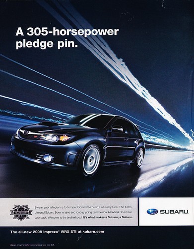 2008 Subaru Impreza WRX STI 305hp -  Original Advertisement Print Art Ad A48-B