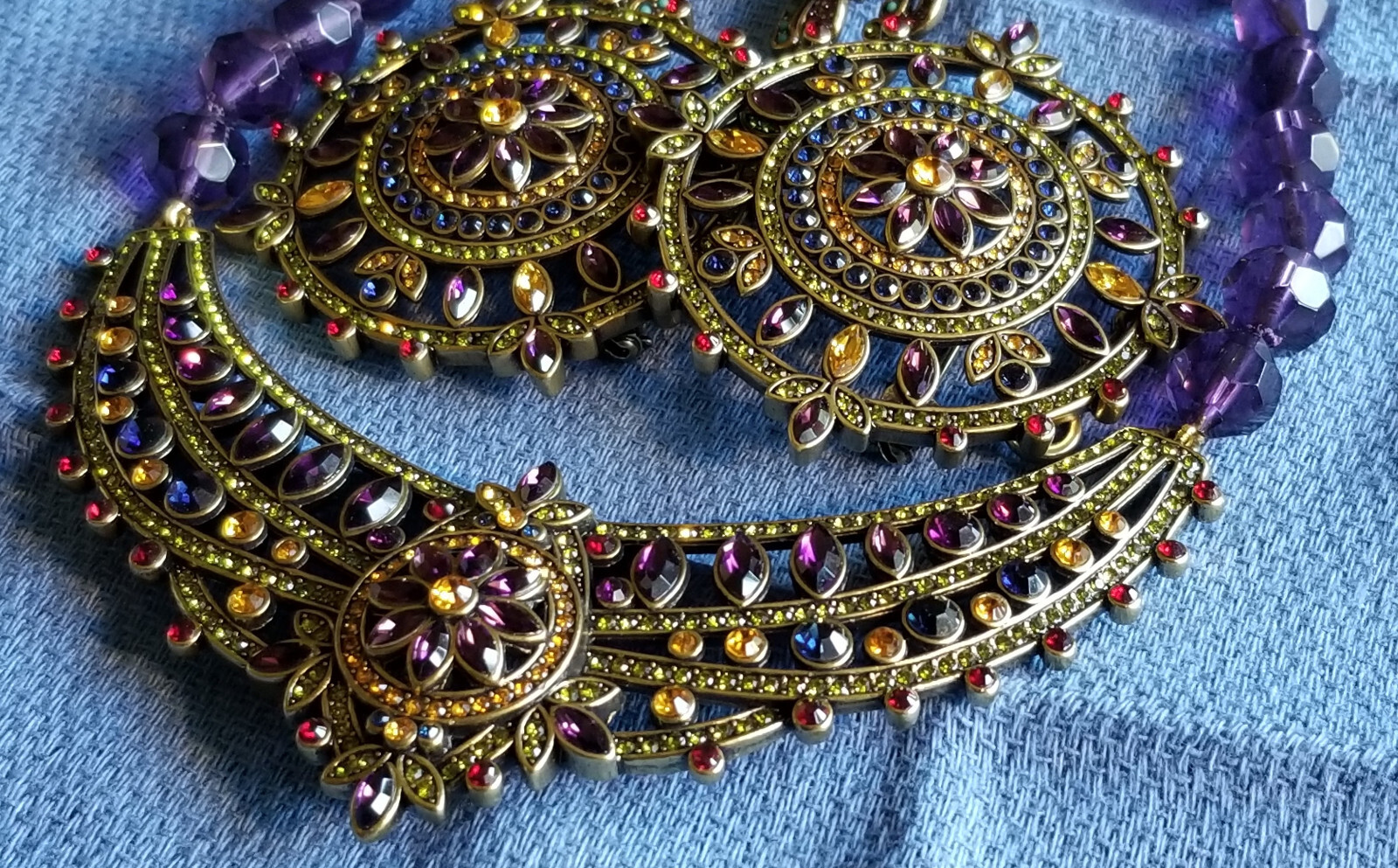 Heidi Daus Multi Colored Crystal Statement Jewelr… - image 3