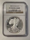 Ultra Cameo PROOF 2008-W Silver American Eagle. NGC PF70