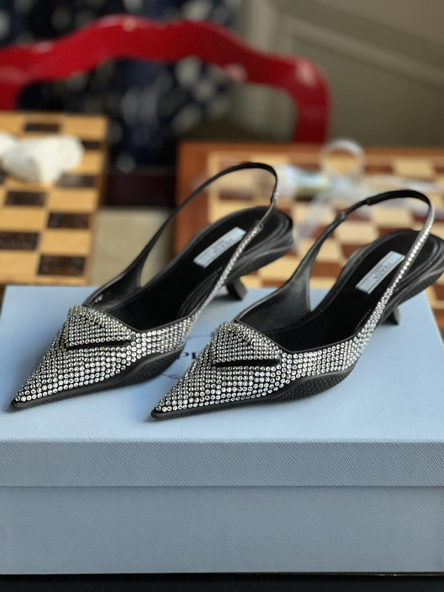 Prada black slingbacks 2025