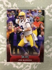 2020 Leaf Draft Joe Burrow Red Parallel Rookie Card #01 - Cincinnati Bengals QB!. rookie card picture