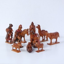 Natività in legno intagliato statuine presepe etnico arte America Latina Perù