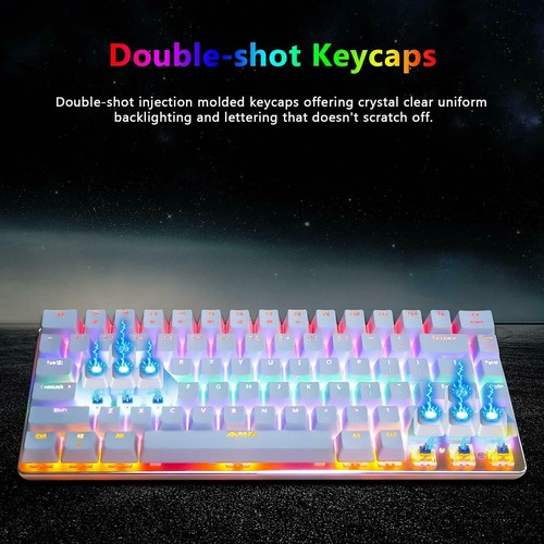 TKL Mechanical Gaming Keyboard 82 For PC/Laptop Gamers and Typists Blue Switch - Picture 3 of 24