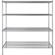 "ANY SIZE" Heavy Duty Chrome Metal Wire Shelf Rack Commercial Store Shelving NSF