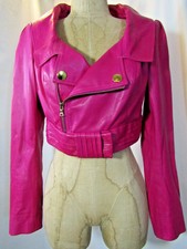 Dara Lamb Haute De Gamme Cropped Leather Jacket Size Small