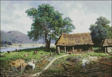 Needlework Crafts Full Embroidery Counted Cross Stitch Kits Riverside Farmstead