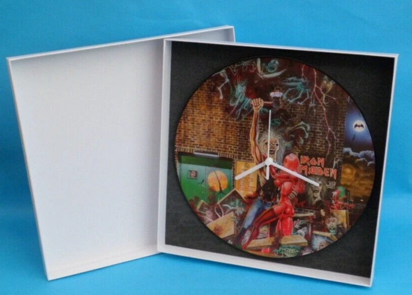 IRON MAIDEN CLOCK Upcycled Vinyl ROCK Record Picture Disc 12P130 12" Wall Clock - Image 2 of 4