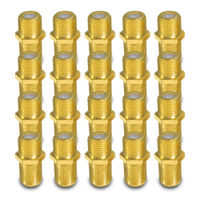 20x F Verbinder vergoldet Kupplung Buchse Sat Verbindung Adapter Doppelkupplung