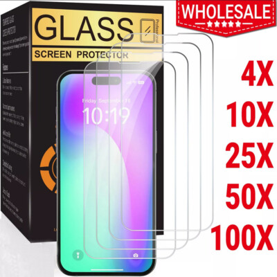Wholesale Lot Tempered Glass Screen Protector For iPhone 17 17e 16 15 14 Pro Max