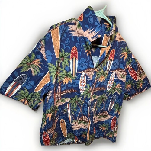 Aloha Republic Hawaiian Shirt Mens XL Short Sleeve Button Up Surfing Luau Tiki - Picture 2 of 5