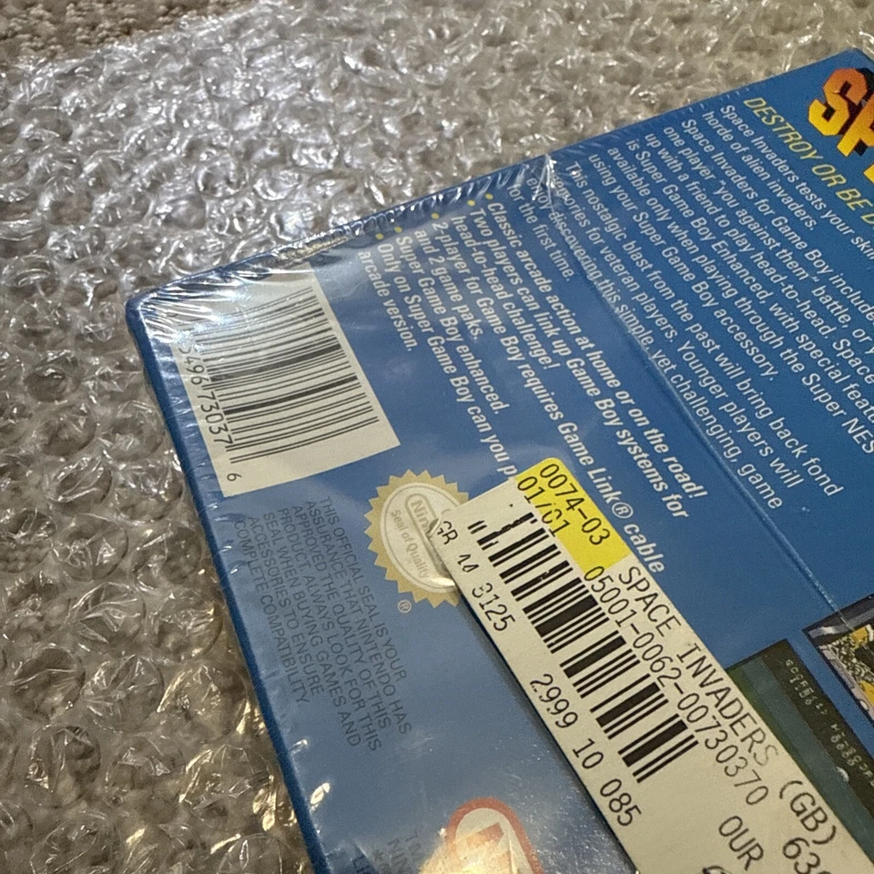 Brand New Sealed Space Invaders (Nintendo Game Boy, 1994) GB Unopened Authentic - Image 3 of 4