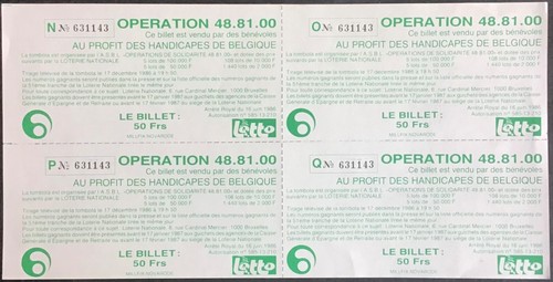 TINTIN billets tombola autocollants 1986 Opération 48 81 00 Excellent état - Bild 2 von 2