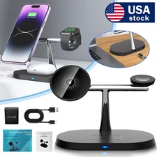 3in1 Magnetic Wireless Charger Station For Apple Watch Air Pods iPhone 14 Pro 15
