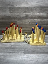 Lot Of 7 Vtg Christmas Candle Light Window Candolier Electric Candelabra Plastic