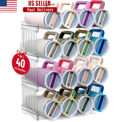 Water Bottle Organizer Stackable Tumbler Holder 40oz Sports Flasks & Drinkware