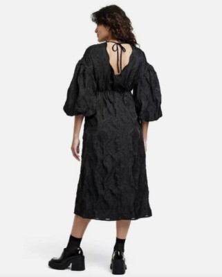 KIKA VARGAS x Target women's BLACK floral textured Midi dress XS