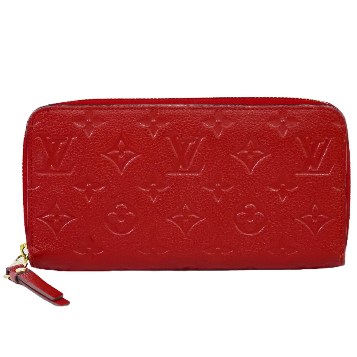 Louis Vuitton Zippy Wallet M61865 Monogram Empreinte Leather Red 