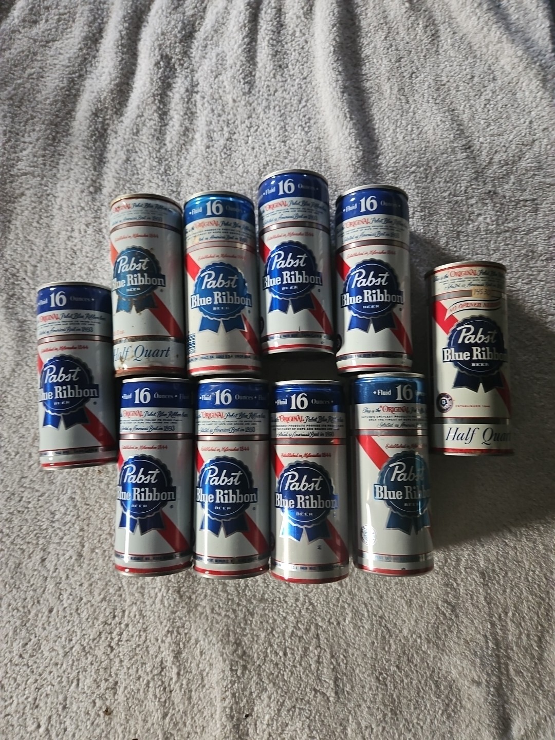 PBR Pabst Blue Ribbon Vintage Steel/Aluminum 16oz Beer Cans Lot EMPTY
