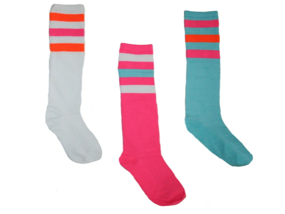 Paquete de 3 calcetines tubo Old School multicolor nuevos con etiquetas  Foto 4 de 4