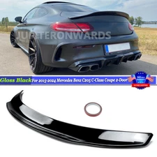 For Benz C205 C63 C43 AMG Coupe 2015-2024 Rear Spoiler Highkick Wing Gloss Black