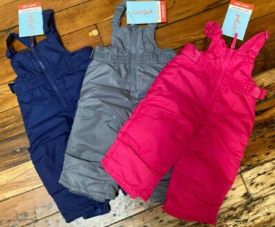 Target Cat & Jack Snow Ski Pants Bib Overalls Baby Girl Boy 12 months 12mo NWT