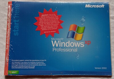 SEALED Microsoft Windows XP Professional With SP 1a OEM Software - NO COA OR KEY