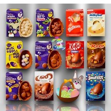 4 XCadbury Easter Eggs Randomly Selected Medium Chocolate EasterEggs (65G-130G)