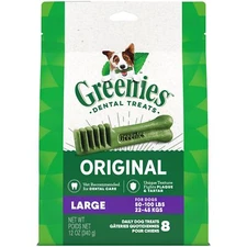 GREENIES Original Large Dog Dental Treats 8 Count Natural Chews 12 oz