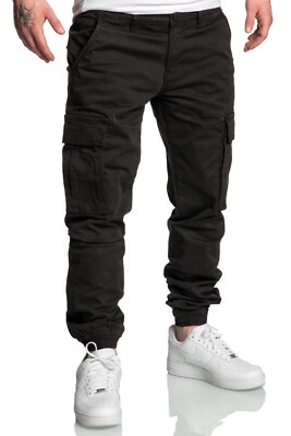 Herren Jogger Cargo Chino Jeans Hose R7020
