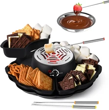 2 in 1 Smores Maker & Fondue Set, Tabletop Indoor Smores Kit, Marshmallow Roaste