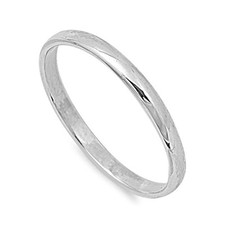 925 Sterling Silver Wedding Band Comfort Fit Stackable 2mm Ring