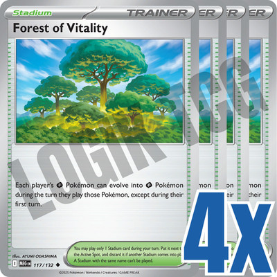 4x Forest of Vitality 117/132 x4 - Mega Evolutions - Pokemon TCG - Playset