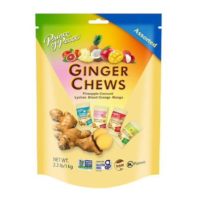 Ginger Chews Assorted Flavors, 2.2 Lb. (Mango, Blood Orange, Pineapple Coconut,