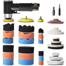 48 Pcs Mini Random Orbital Air Sander Kit, High-Speed Mini Air Sander Polisher,