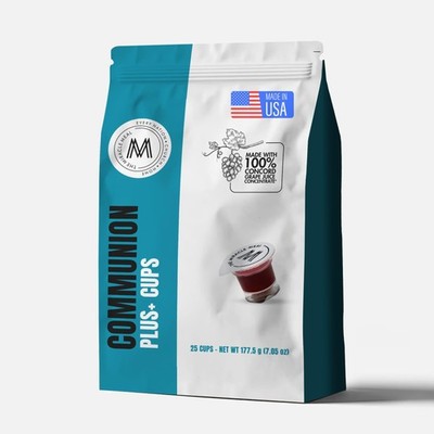 Travel Pack - Pre-Filled Communion Plus+ Cup - Bag of 25 with Wafer and 100% ...